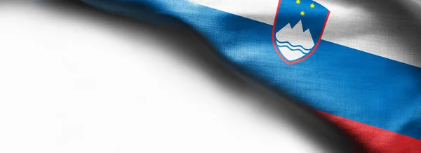 Flagge Sloweniens auf weißem Hintergrund — Stockfoto