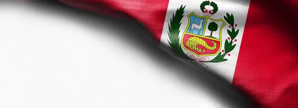 Bandera Nacional de Perú sobre fondo blanco —  Fotos de Stock