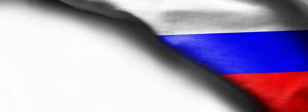 흰색 바탕에 러시아의 국기를 흔들며 — 스톡 사진