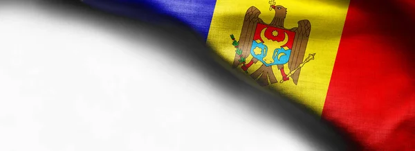 Μολδαβία κυματοειδές σημαίας σε λευκό φόντο — Φωτογραφία Αρχείου