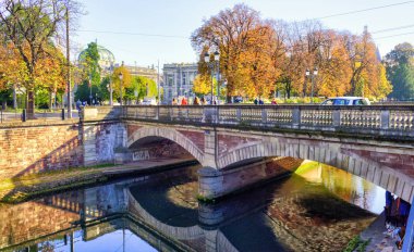 Strazburg cityscape, görüşlerini Strasbourg city, Fransa, seyahat Avrupa,