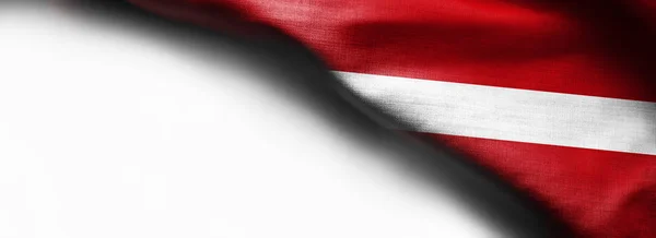 Texture tissu drapeau de la République de Lettonie. sur fond blanc — Photo