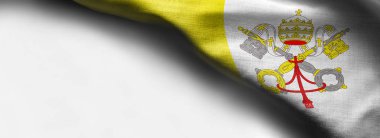 Vatikan bayrağı beyaz arka planda - sağ üst köşe bayrak