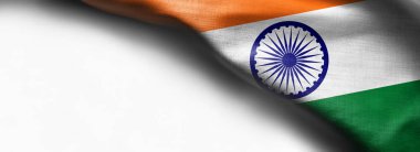 Beyaz zemin üzerine - sağ üst köşe bayrak bayrak sallayarak Hindistan