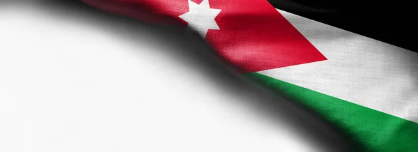 Flagge Jordaniens auf weißem Hintergrund - rechte obere Eckfahne — Stockfoto