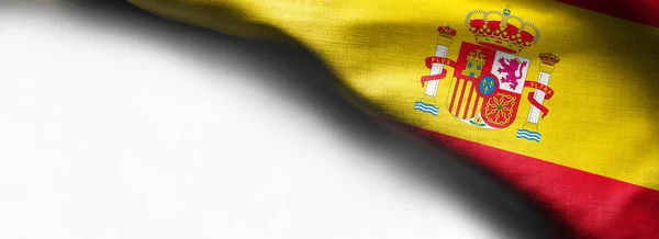 흰색 바탕-오른쪽 상단 코너 깃발에 깃발을 흔들며 스페인 — 스톡 사진