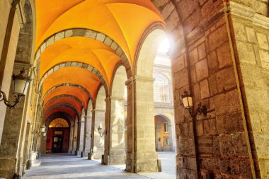 Piazza del Plebiscito, Naples, İtalya, Avrupa'nın görünümü