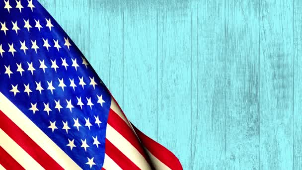 Julho Fechamento Bandeira Americana Bordos Eua — Vídeo de Stock