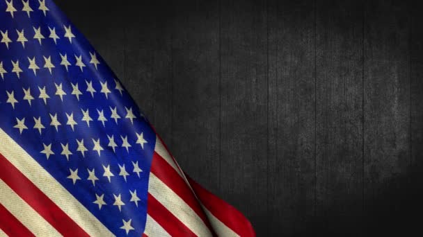 Usa Flag United States America Wooden Background Veterans Independence Day — Stockvideo