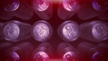 4k alüminyum soda cans enerji içeceği döngü arka plan . bira kutuları yakın bira, can, toy, can, soda, alkol, içecek, yeniden kullanma, fabrika, geri dönüşüm, şişelenmiş, alüminyum, çelik, dağıtım, enerji içecekleri kadar geri dönüşüm,