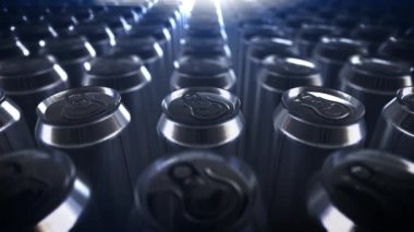 4k bira kasası. alüminyum soda cans enerji içeceği döngü arka plan . ton geri dönüşüm yakın