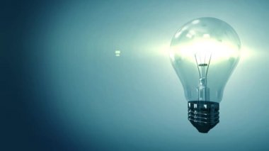  4k Ampul Yaratıcı yenilik ve çözüm kavramı Fikir arka plan