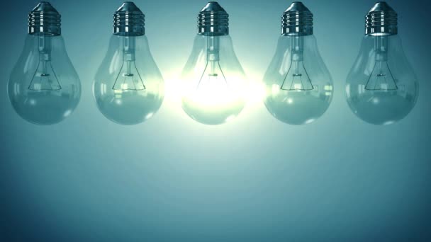 Glühbirne Kreatives Konzept Idee Auf Innovation Und Lösungshintergrund — Stockvideo