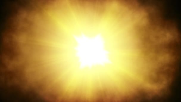 Sluneční Svit Zářil Abstraktně Prasknout Pozadím Digitálním Odlesk Objektivu — Stock video