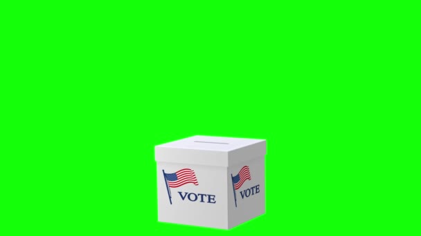 緑の画面 アメリカ アメリカの国旗 投票用紙 投票用紙 コロナウイルス Covid 民主主義 多様性 場所投票 — ストック動画
