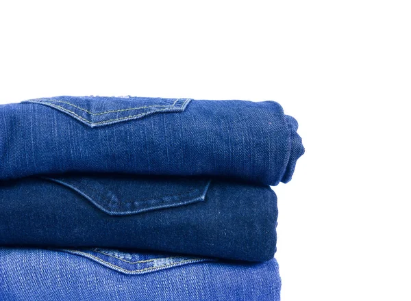 Jeans denim isolated on white background. — Stock Photo, Image