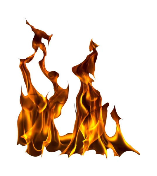 Flamme mit Funken auf weißem Hintergrund — Stockfoto