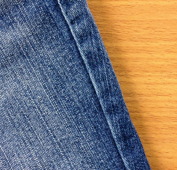 Blue Jeans Wood Floor Denim Texture Blank Background Design Text — Stock Photo, Image