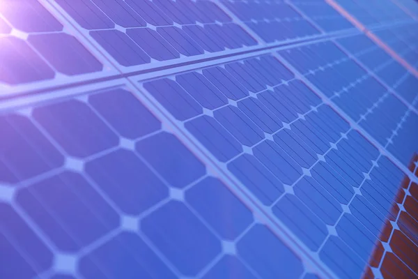 Rendering Technologie Zur Erzeugung Von Solarenergie Alternative Energien Solarzellen Module — Stockfoto