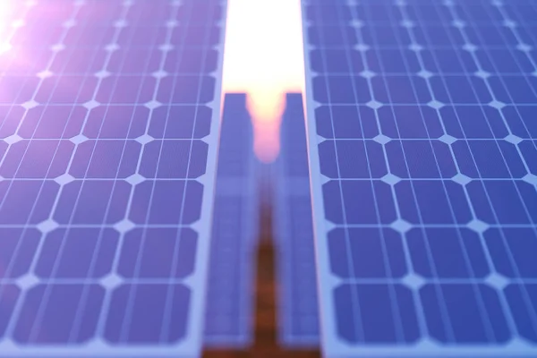 Tecnología Generación Energía Solar Renderizado Energía Alternativa Módulos Panel Batería —  Fotos de Stock