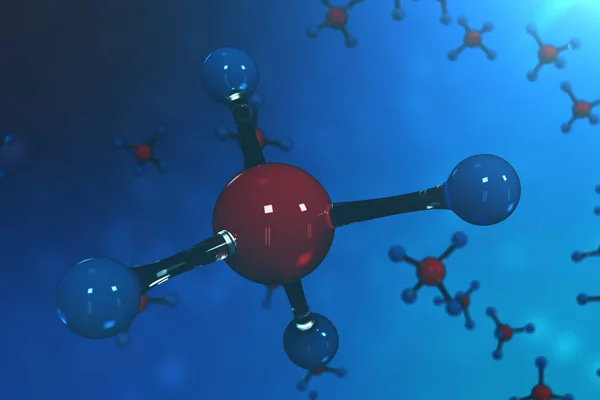 Рендеринг Молекул Атомы Бакалейные Медицинское Образование Баннера Флаера Молекулярная Структура — стоковое фото