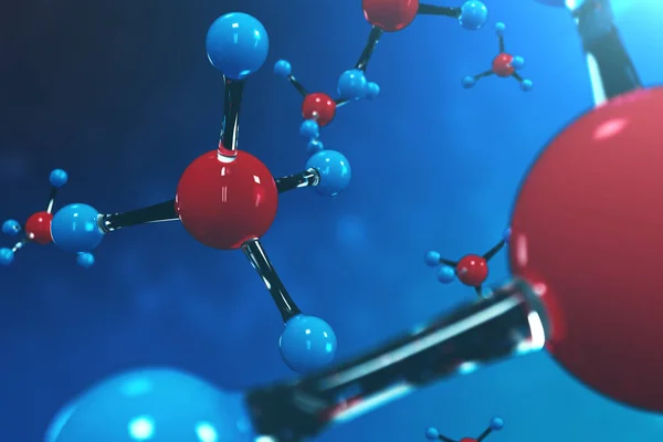 Рендеринг Молекул Атомы Бакалейные Медицинское Образование Баннера Флаера Молекулярная Структура — стоковое фото