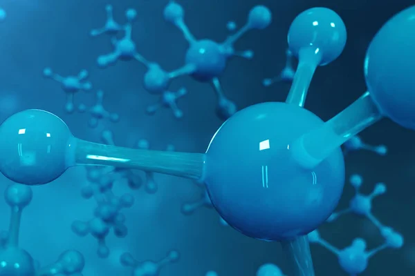 Molécules de rendu 3D. Le bacgkround atomique. Fond médical pour bannière ou flyer. Structure moléculaire au niveau atomique . — Photo