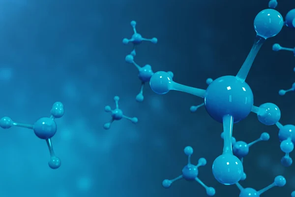 3d 렌더링 분자입니다. 원자 bacgkround입니다. 배너 또는 고객에 대 한 의료 배경입니다. 원자 수준에서 분자 구조. — 스톡 사진