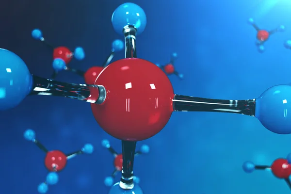 Molécules de rendu 3D. Le bacgkround atomique. Fond médical pour bannière ou flyer. Structure moléculaire au niveau atomique . — Photo