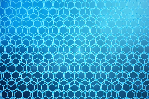 3D renderização abstrata nanotecnologia forma geométrica hexagonal close-up. Grafeno conceito de estrutura atômica, estrutura de carbono . — Fotografia de Stock