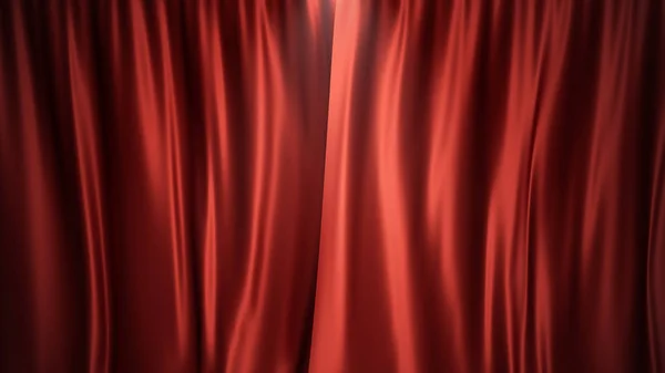 3D illustration luxury red silk velvet curtains decoration design, ideas. Red Stage Curtain for theater or opera scene backdrop. Mock-up for your design project