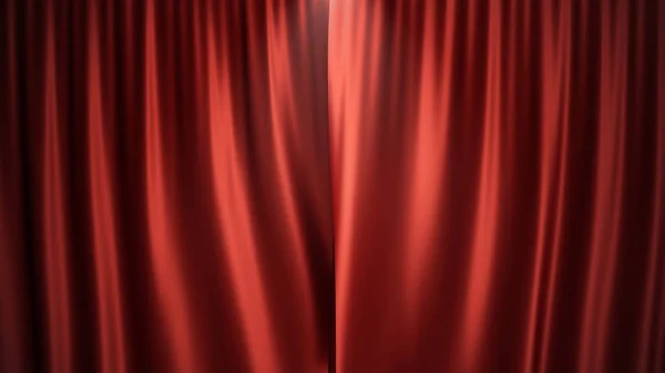3D illustratie luxe rode zijde Fluwelen gordijnen decoratie design, ideeën. Rode podium gordijn voor theater of de opera scène achtergrond. Mock-up voor uw project van het websiteontwerp — Stockfoto