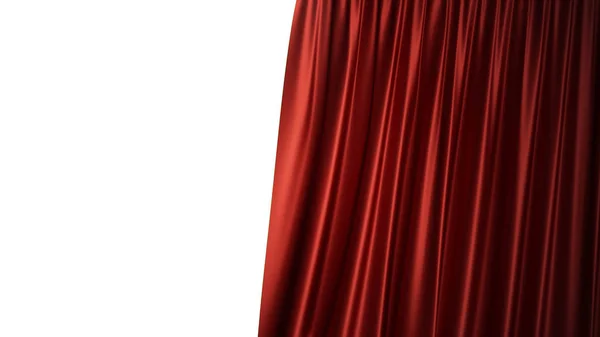 3D illustratie luxe rode zijde Fluwelen gordijnen decoratie design, ideeën. Rode podium gordijn voor theater of de opera scène achtergrond. Mock-up voor uw project van het websiteontwerp — Stockfoto