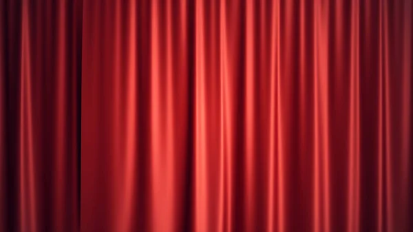 3d 插图豪华红绸天鹅绒窗帘装饰设计, 构思。剧院或歌剧场景背景的红色舞台窗帘。设计项目的模拟 — 图库照片