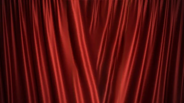 3d 그림 명품 빨간 실크 벨벳 커튼 장식 디자인, 아이디어. 극장 또는 오페라 장면 배경에 대 한 레드 무대 커튼. 디자인 프로젝트에 대 한 모형 — 스톡 사진