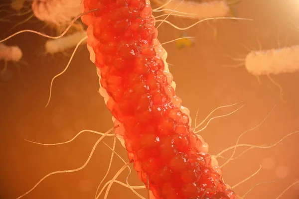3D ilustracja wirusy, bakterie, zainfekowane komórki organizmu, zmniejszenie odporności. Streszczenie tło wirus w przestrzeni — Zdjęcie stockowe