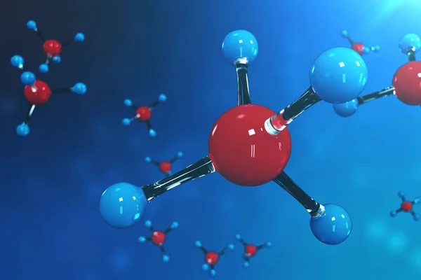 3D renderowania cząsteczek. Bacgkround atomów. Medycznej dla baner lub ulotki. Struktury molekularnej na poziomie atomowym. — Zdjęcie stockowe