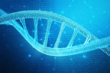 Yapay para Dna molekülü. Kavram ikili kod genom. Soyut teknoloji bilim, kavram yapay Dna. 3D çizim