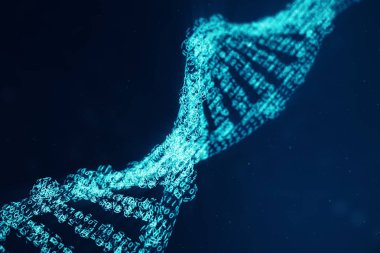 Yapay para Dna molekülü. Kavram ikili kod genom. Soyut teknoloji bilim, kavram yapay Dna. 3D çizim