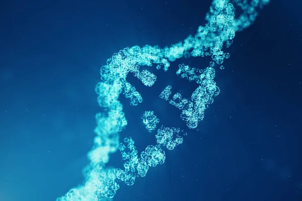 Digitales dna-Molekül, Struktur. Konzept binärer Code menschliches Genom. dna-Molekül mit modifizierten Genen. 3D-Illustration — Stockfoto