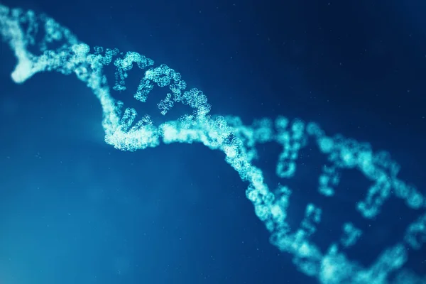 Artificiell intelegence Dna-molekyl. Begreppet binär kod genomet. Abstrakt teknik vetenskap, konceptet konstgjorda Dna. 3D illustration — Stockfoto