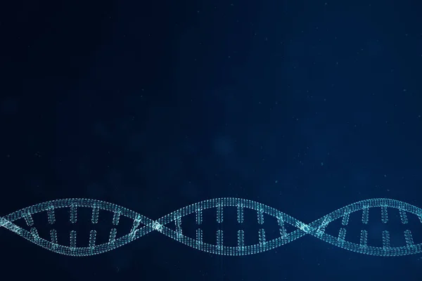 Umělé intelegence molekuly Dna. Pojem binární kód genomu. Abstraktní vědy technologie, koncept umělé Dna. 3D obrázek — Stock fotografie