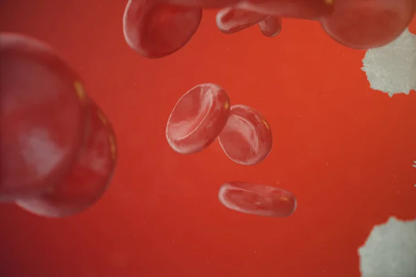 Os glóbulos vermelhos, leucócitos ou glóbulos brancos, são as células do sistema imunitário, infecção. Conceito médico de humano. Ilustração 3D . — Fotografia de Stock