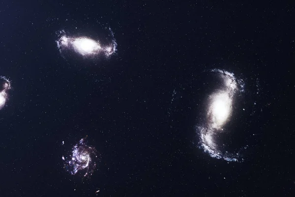 Galáxia ilustração 3D no espaço profundo. Galáxia espiral constituída por poeira estelar, nebulosa de gás. Conceito de viagem espacial profunda. Conceito científico. Elementos desta imagem fornecidos pela NASA — Fotografia de Stock