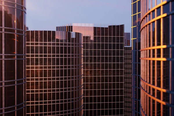 3D Illustration Skyscrapers from a low angle view. Architecture glass high buildings. skyscrapers in a finance district — Stock Photo, Image