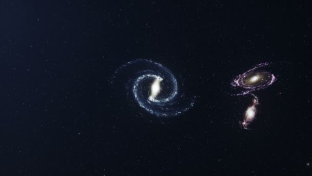 La galaxie spirale dans l'espace lointain. Exploration spatiale profonde. Concept de voyage spatial. Fond spatial. Animation 3D 