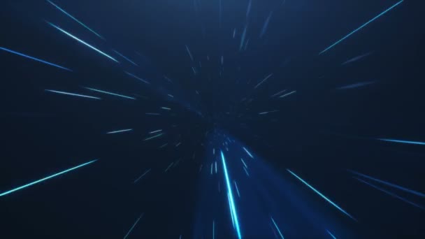 Túnel de animação 3D ou wormhole, túnel que pode conectar um universo com outro. Warp túnel velocidade abstrata no espaço, wormhole ou buraco negro, cena de superar o espaço temporário no cosmos — Vídeo de Stock