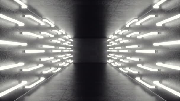 AB futurisztikus sötét folyosó neonfények. Izzó fény. Wellnes háttér, 3d animáció — Stock videók