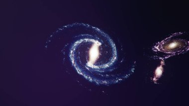 3D çizim galakside derin uzay. Yıldız tozu, gaz Bulutsusu oluşan sarmal gökada. Derin uzay yolculuğu kavramı. Bilimsel kavram. Nasa tarafından döşenmiş bu görüntü unsurları