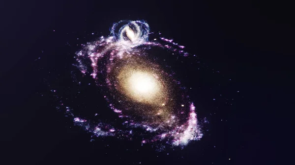 3D illustration galaxy in deep space. Spiral galaxy consisting of star dust, nebula of gas. Concept of deep space travel. Scientific concept. Elements of this image furnished by NASA — Stock Photo, Image
